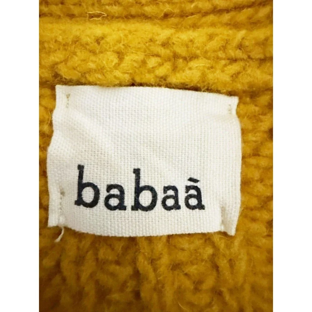babaa Cardigan No. 19 Mini in the shade Ochre 100% Eco Wool OS One Size Gold Hue